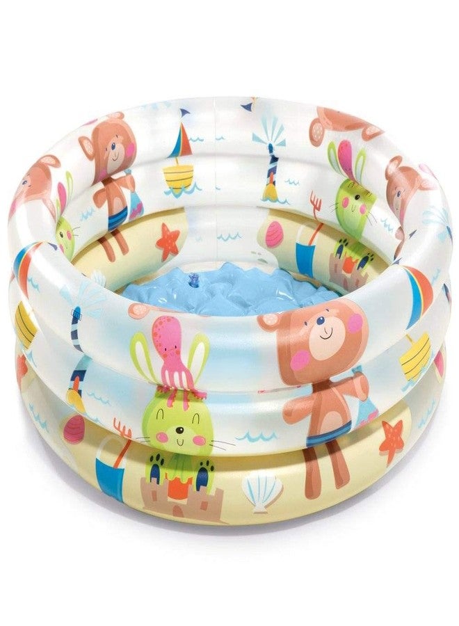 vwretails inflatable dinosaur 3 ring baby pool, 24 x 8.5(61cmx22cm) inflated - without pump- Multi color - Image 1